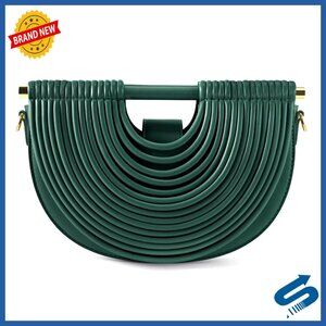 Metallic Leather Clutch Purse with Adjustable Strap, Formal Evening Bag